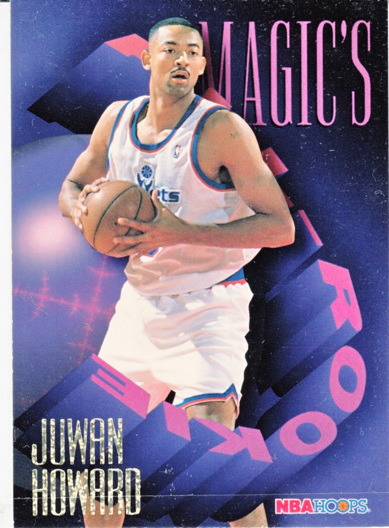 Front view of Juwan Howard 1994-95 SkyBox Hoops #AR5 basketball card - Base edition (Washington Bullets)