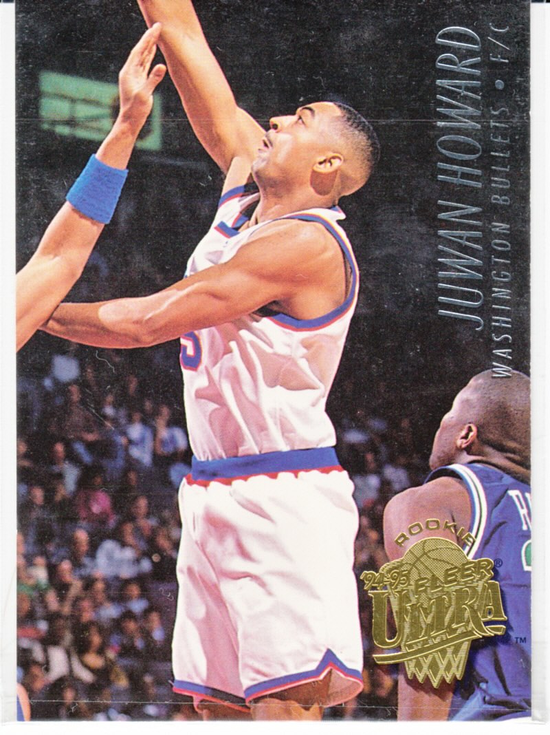 Front view of Juwan Howard 1994-95 Ultra #343 basketball card - Base edition (Washington Bullets)