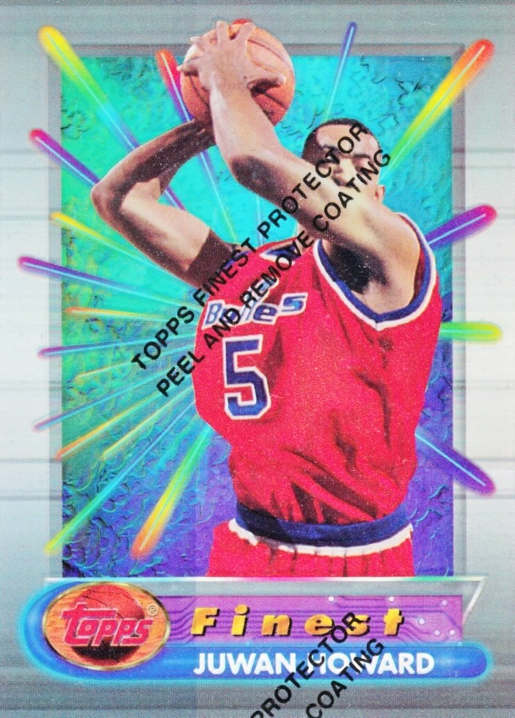 Front view of Juwan Howard 1994-95 Topps Finest #288 basketball card - Refractor edition (Washington Bullets)