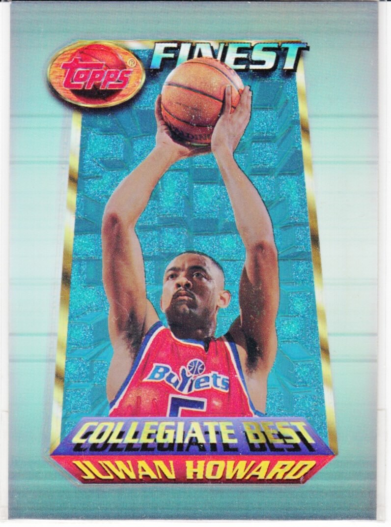 Front view of Juwan Howard 1994-95 Topps Finest #259 basketball card - Refractor edition (Washington Bullets)