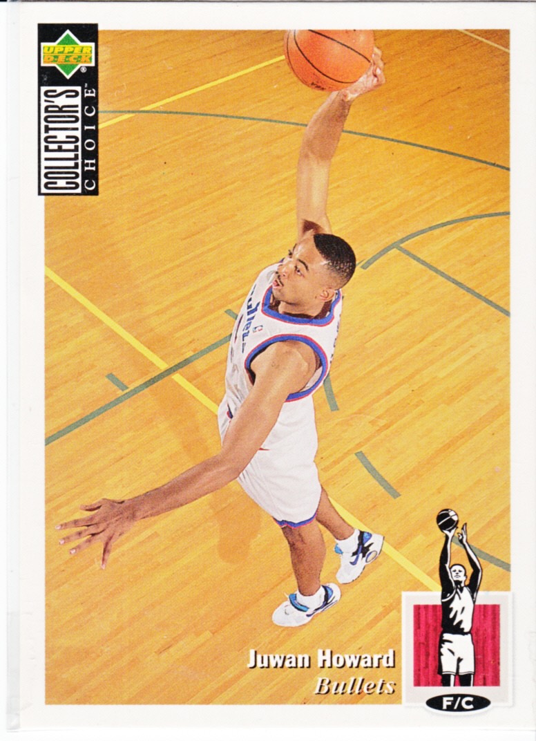 Front view of Juwan Howard 1994-95 Collectors Choice #278 basketball card - Base edition (Washington Bullets)