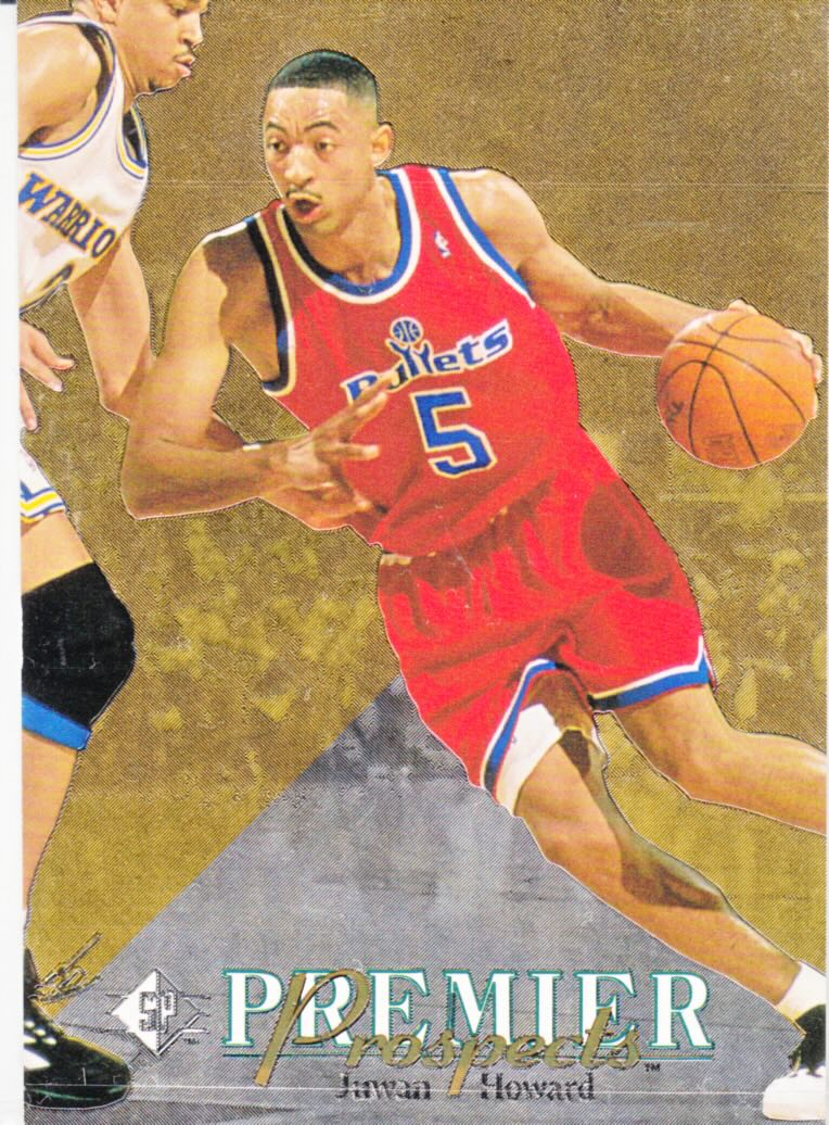 Front view of Juwan Howard 1994-95 SP #5 basketball card - Base edition (Washington Bullets)