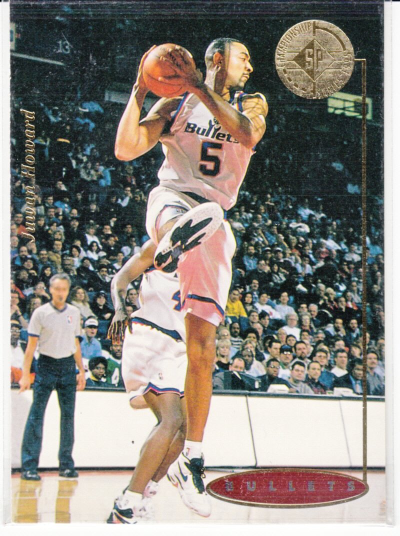 Front view of Juwan Howard 1994-95 SP Championship #134 basketball card - Base edition (Washington Bullets)