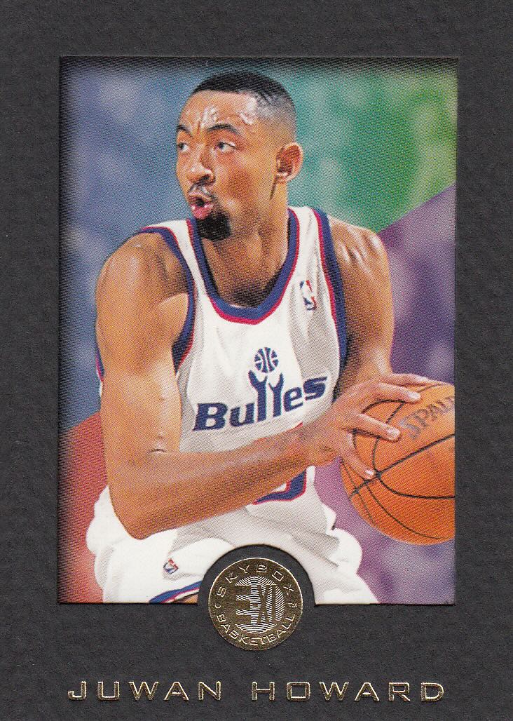 Front view of Juwan Howard 1995-96 E-XL #88 basketball card - Base edition (Washington Bullets)