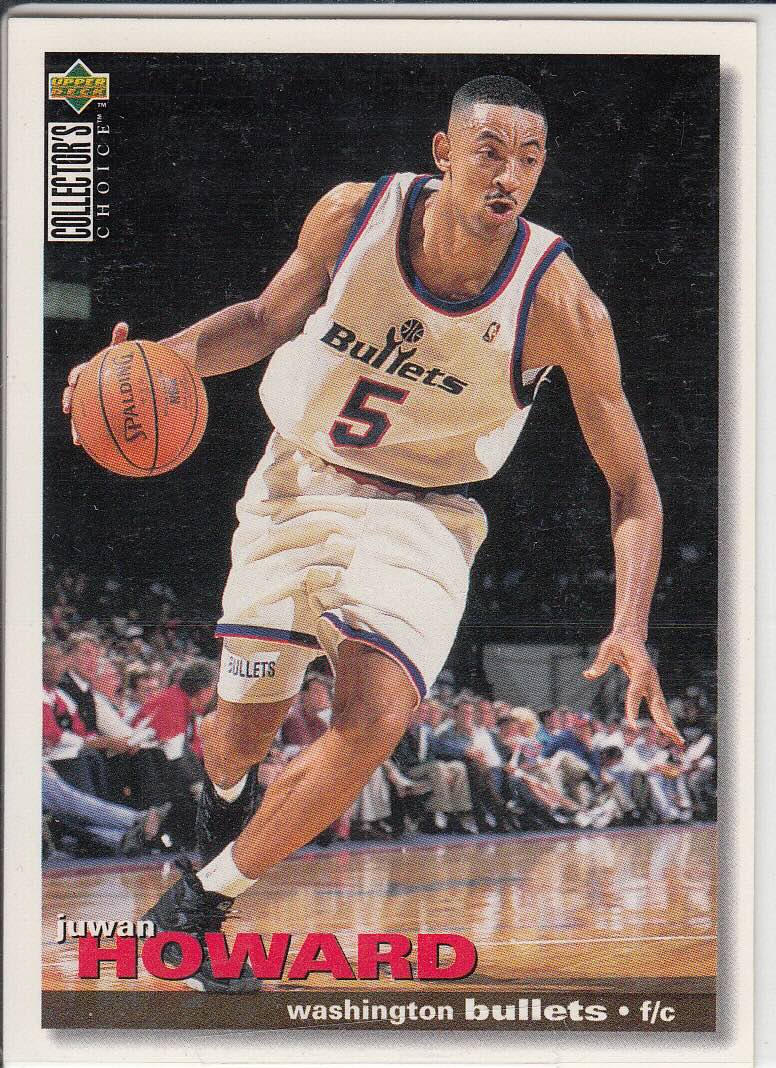 Front view of Juwan Howard 1995-96 Collectors Choice #38 basketball card - German Edition edition (Washington Bullets)