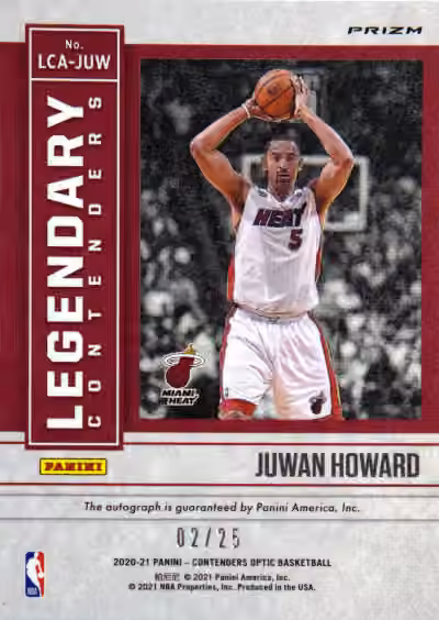 Juwan Howard 2020-21 Panini Contenders Optic Orange #LCA-JUW Back