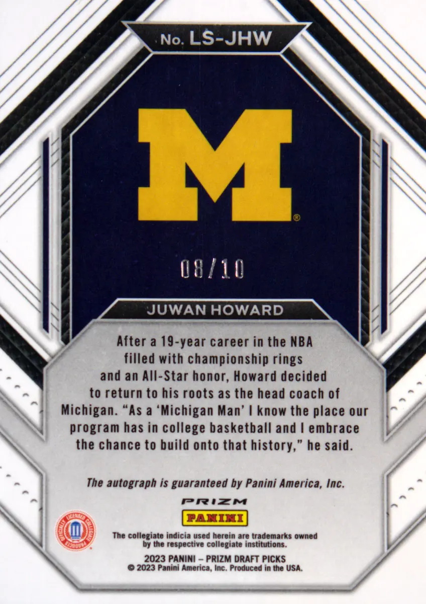 2023-24 Panini Prizm Draft Picks Juwan Howard Legacy Signatures