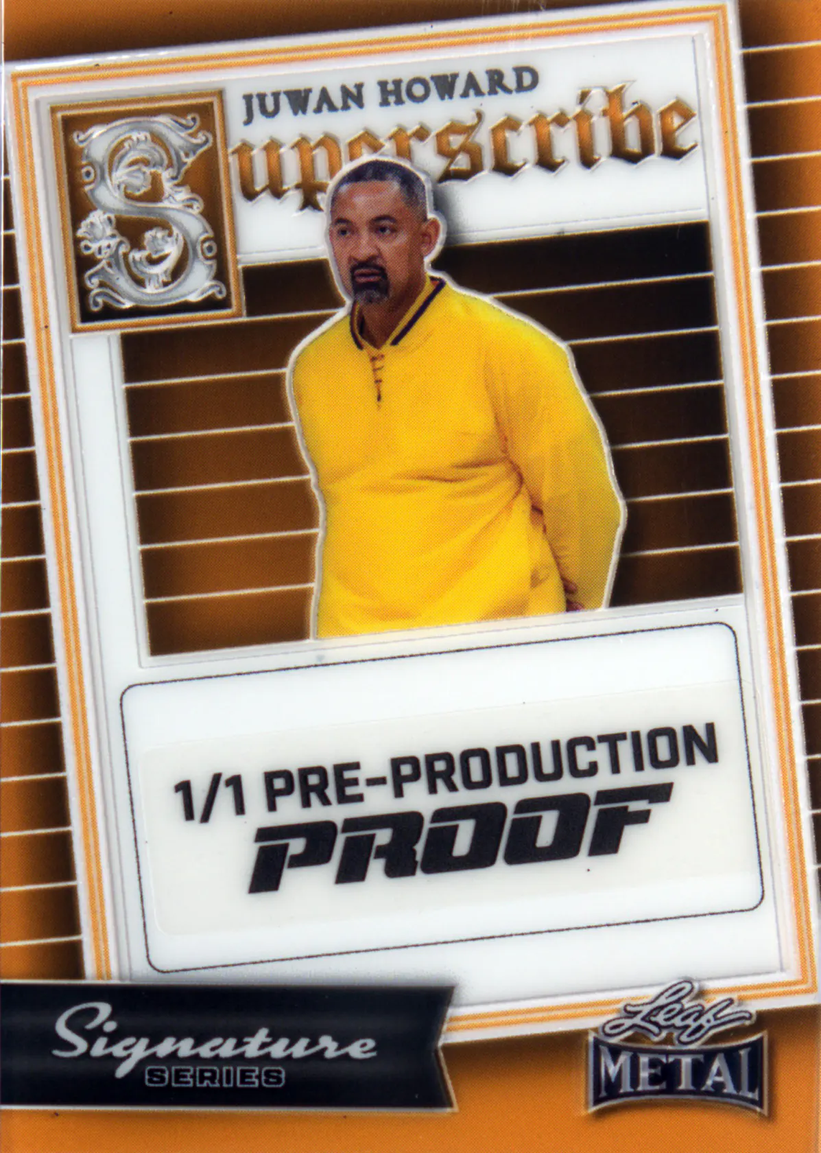 Juwan Howard 2024-25 Leaf Leaf Metal Signature Series Superscribe Pre Production Proof Orange #S-JH1