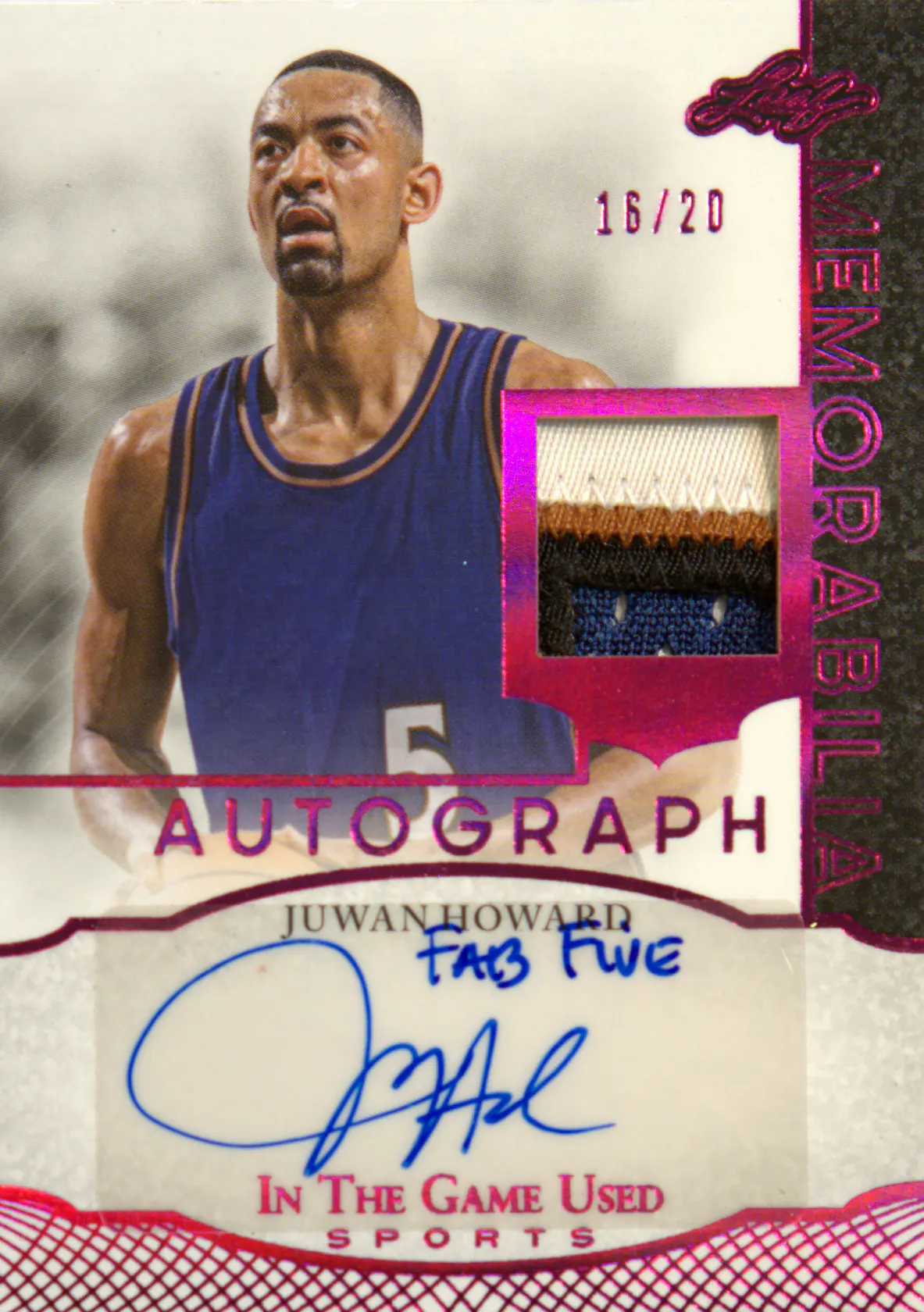Juwan Howard 2024-25 Leaf Leaf In The Game Used Sports Game Used Memorabilia Autograph Pink Holo #IGA-JH2