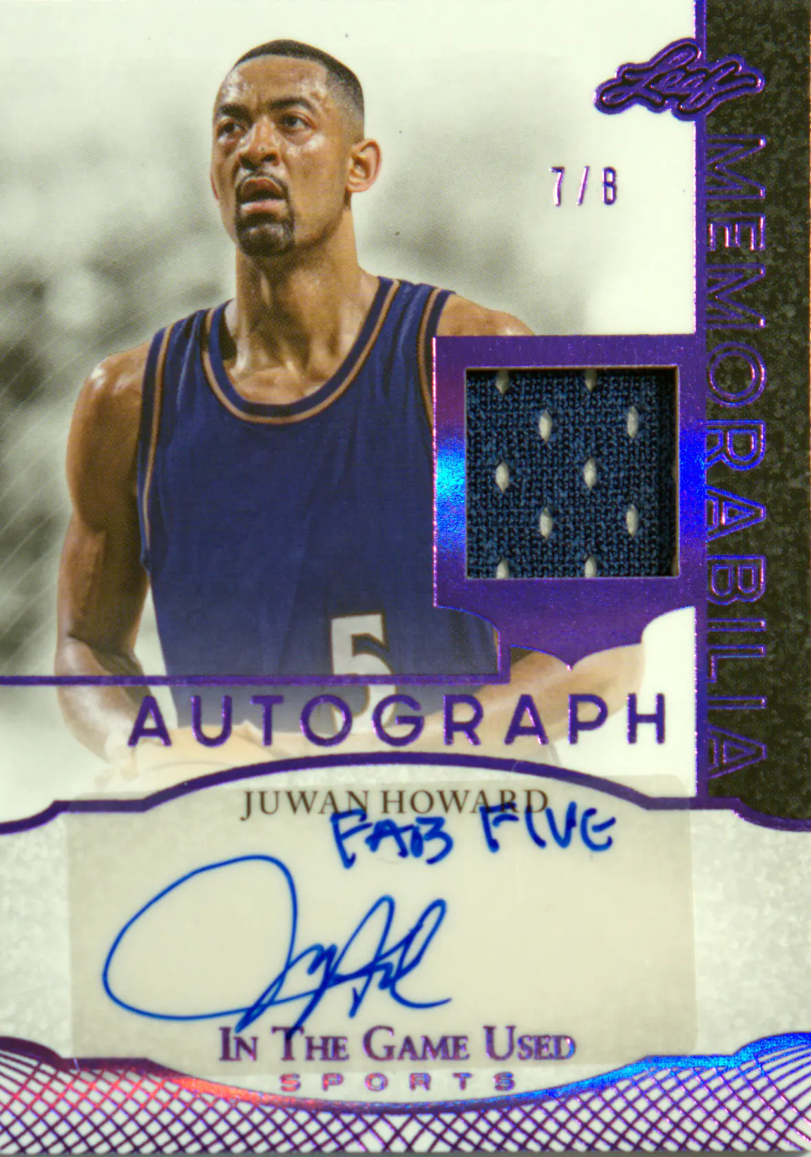 Juwan Howard 2024-25 Leaf Leaf In The Game Used Sports Game Used Memorabilia Autograph Purple Holo #IGA-JH2