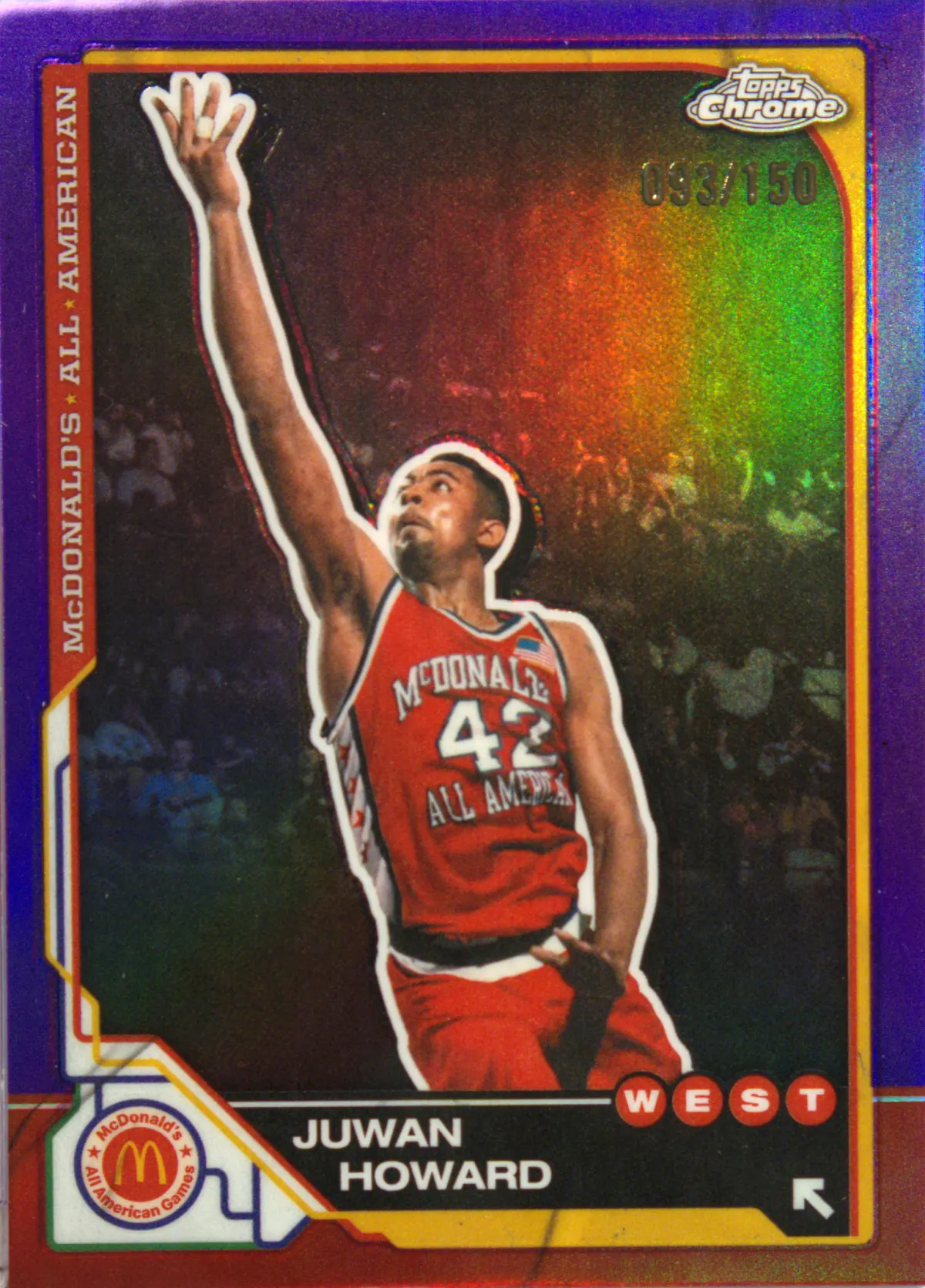 Juwan Howard 2025-26 Topps Topps Chrome McDonald's All American Purple Refractor #83